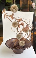 Globe Thistle and Kangaroo Paw arrangement